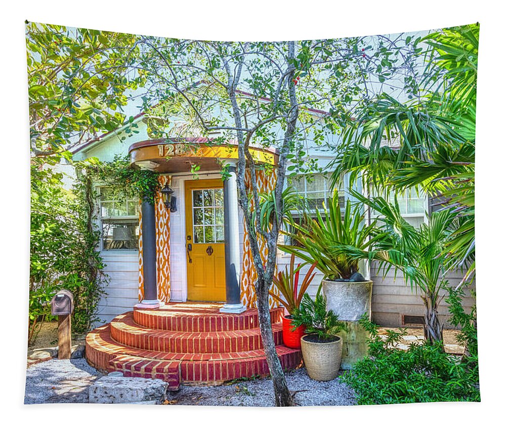 Fence Tapestry featuring the photograph Lake Worth Beach Home and Cottage Tour 128 North Ocean Breeze by Debra and Dave Vanderlaan