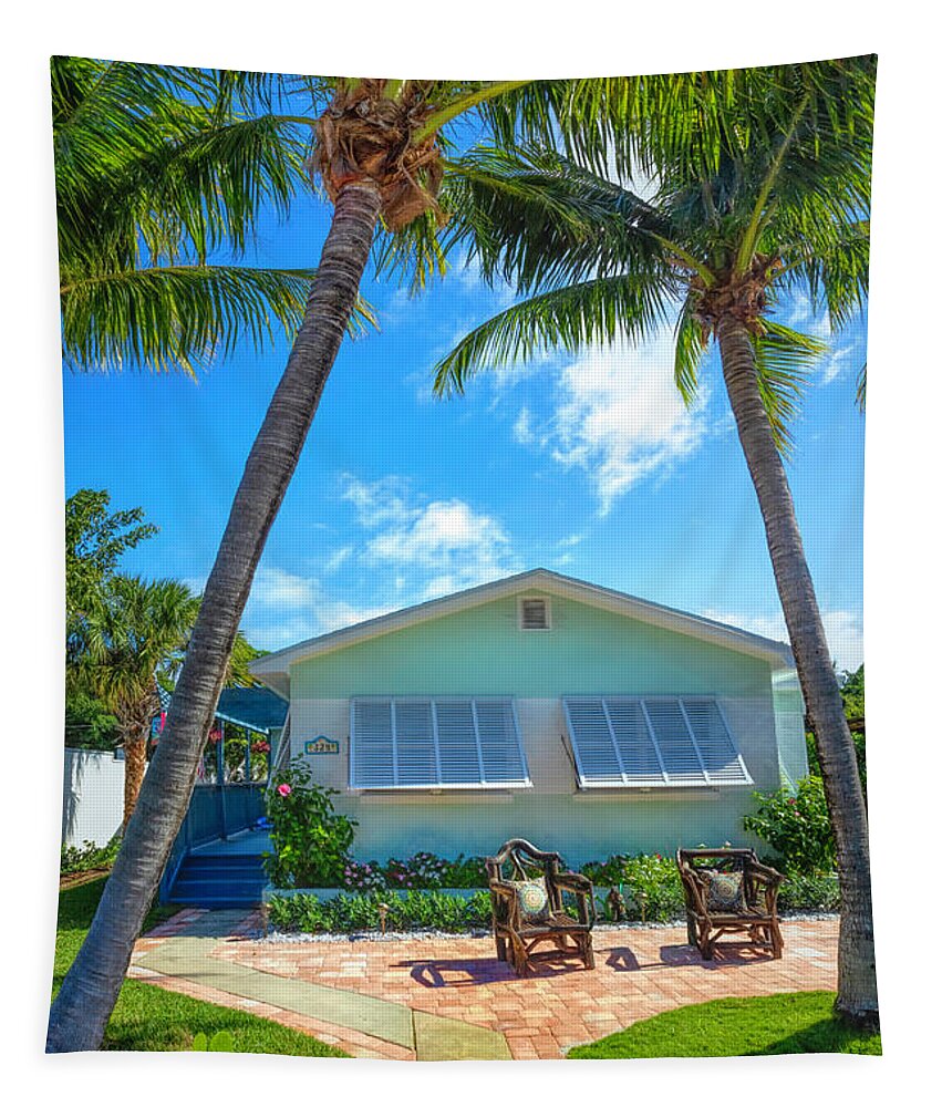 Fence Tapestry featuring the photograph Lake Worth Beach Home and Cottage Tour 324 North Ocean Breeze by Debra and Dave Vanderlaan