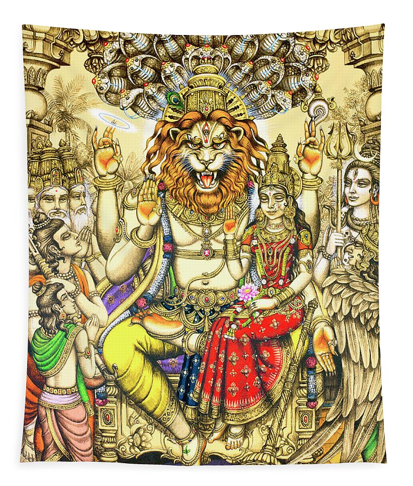 Lakshmi Narasimha Prahlad Tapestry by Vrindavan Das - Fine Art America