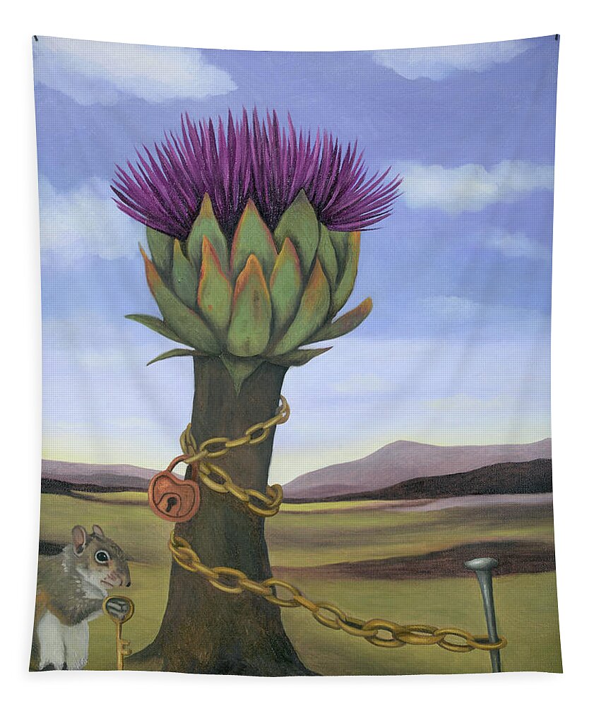 Landlocked Tapestry featuring the painting Landlocked by Leah Saulnier The Painting Maniac