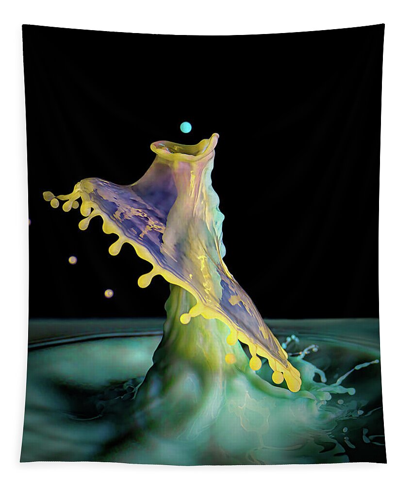 Water Drop Art Tapestry featuring the photograph Largemouth Space Bass by Michael McKenney