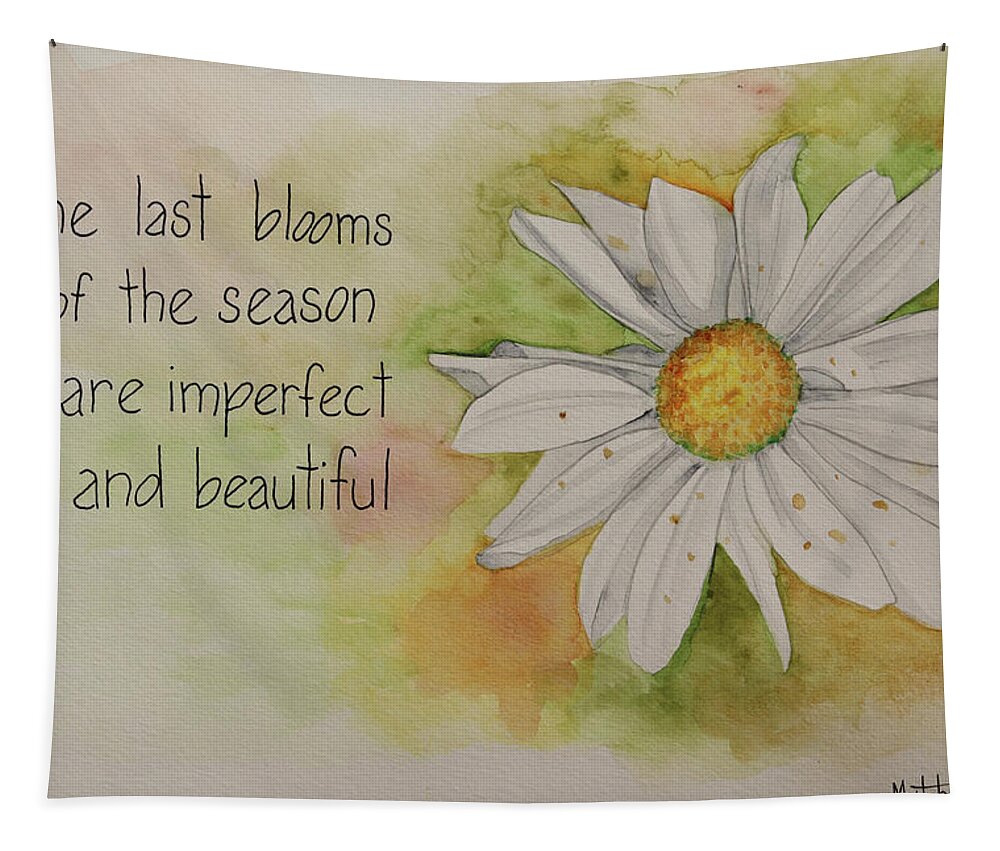 Daisy Tapestry featuring the painting Last blooms by Lisa Mutch
