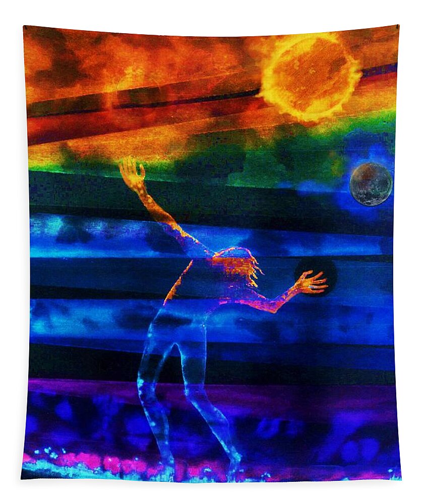 Sun Tapestry featuring the mixed media LAST DAYS of EARTH by Hartmut Jager