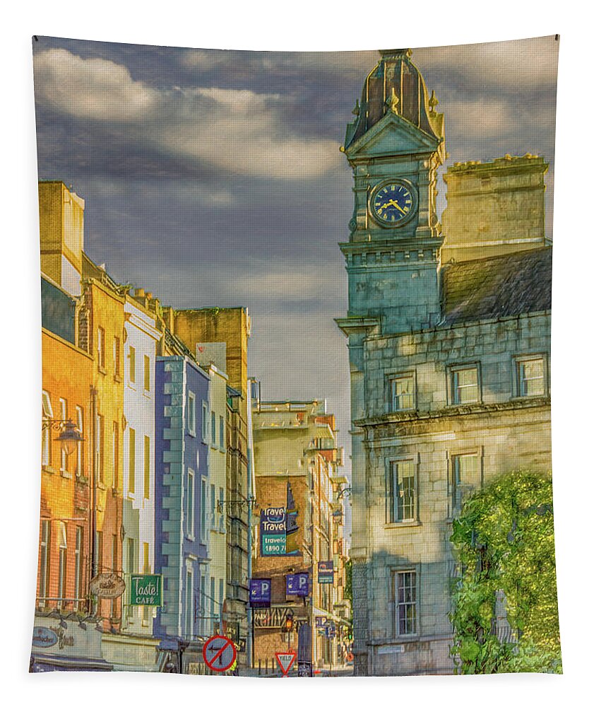 Ireland Tapestry featuring the photograph Late Afternoon in Dublin, Vertical by Marcy Wielfaert