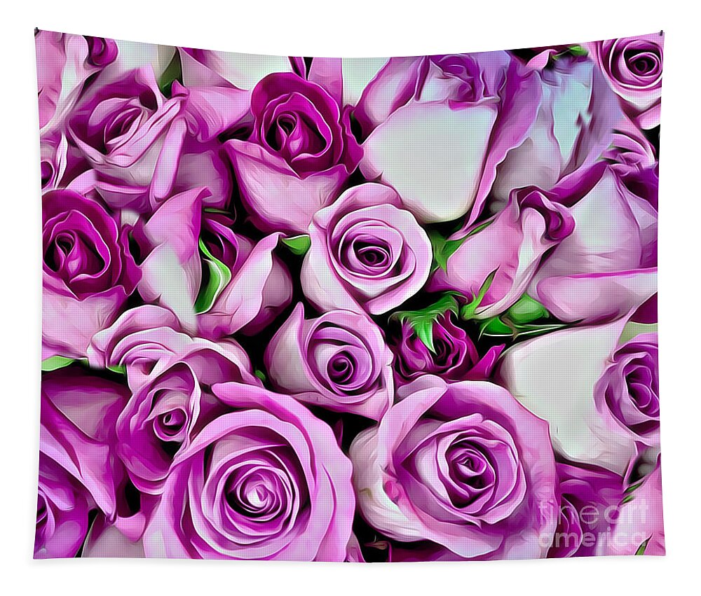 Lavender Roses Tapestry featuring the photograph Lavender Roses by Judy Palkimas