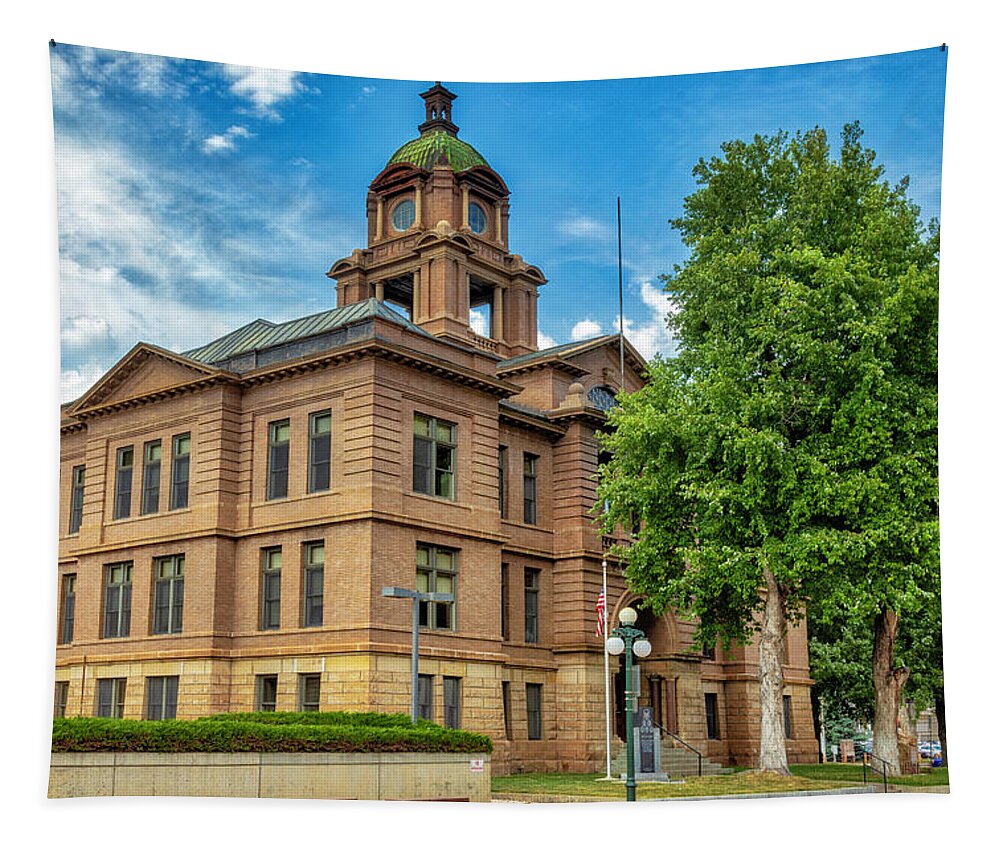 Deadwood Tapestry featuring the photograph Lawrence County Courthouse by Lorraine Baum