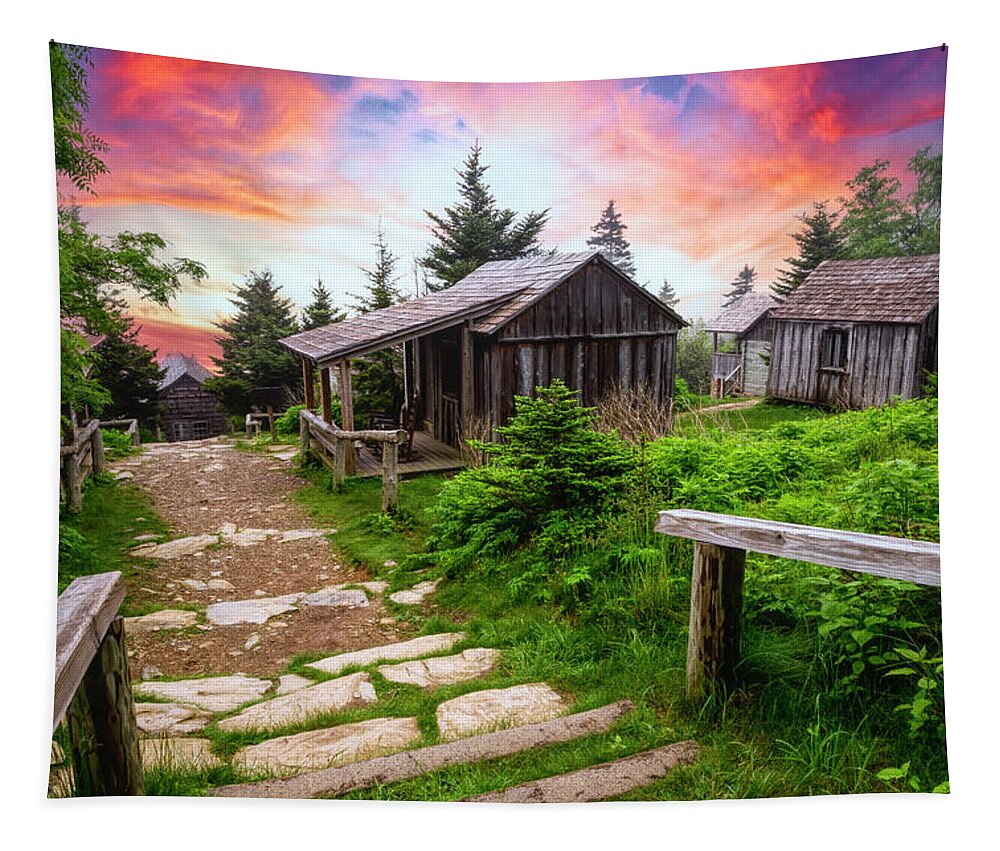 Barns Tapestry featuring the photograph Le Conte Lodge Cabins by Debra and Dave Vanderlaan