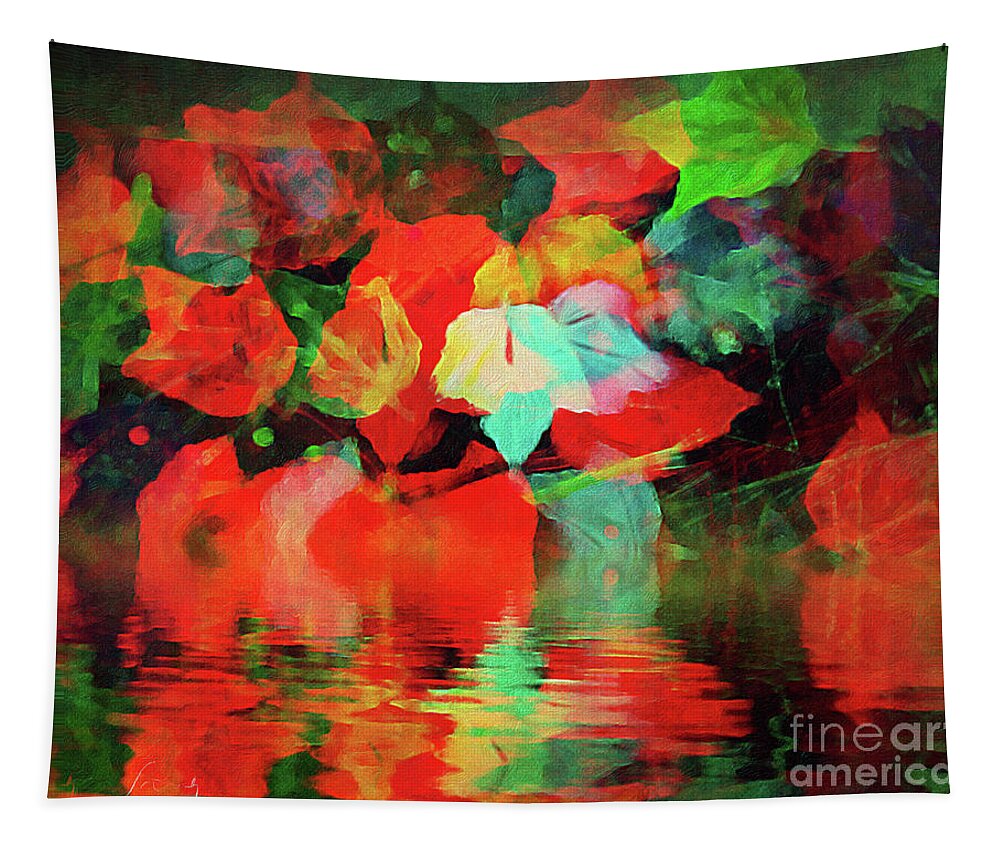 Fall Tapestry featuring the painting Leaf Glow a by Jeanette French