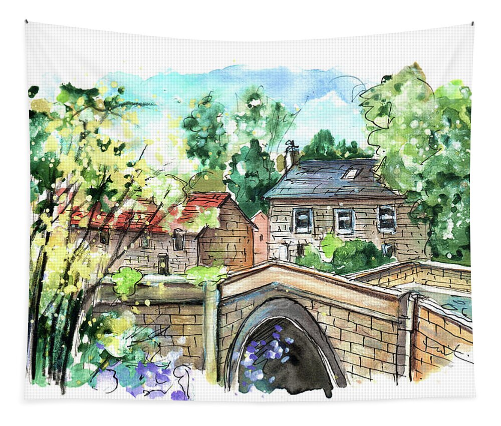 Travel Tapestry featuring the painting Lealholm 01 by Miki De Goodaboom