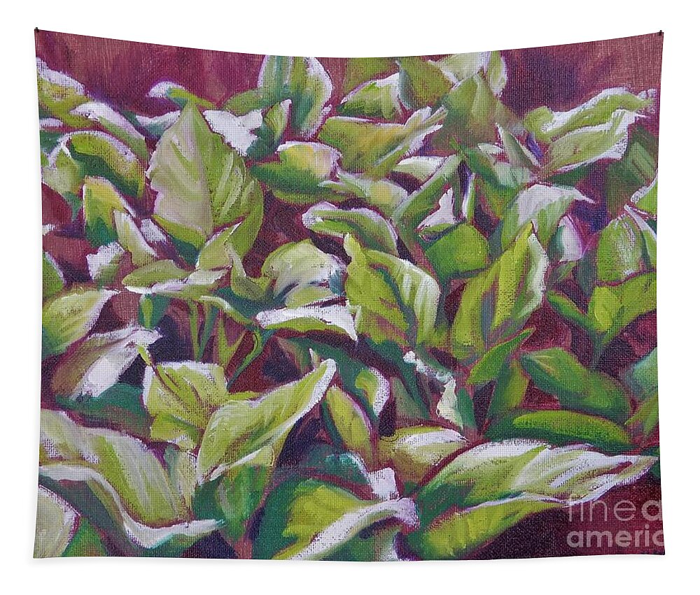 Spring Tapestry featuring the painting Leaves of Green by K M Pawelec