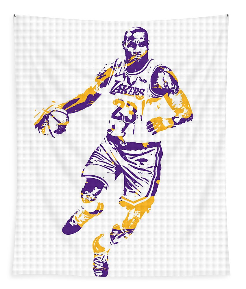 Lebron James Los Angeles Lakers Pixel Art 2 Kids T-Shirt
