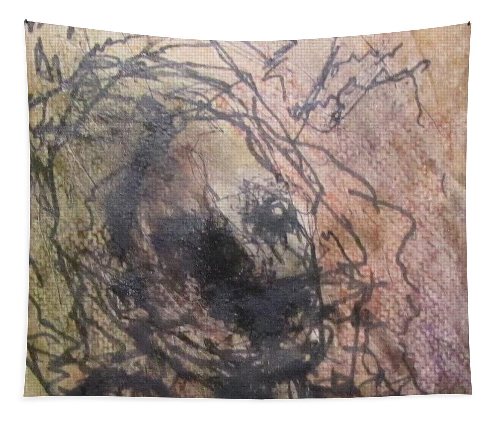 Trapped Tapestry featuring the mixed media Lefthand Abstracts Series #6 _Ensnared by Barbara O'Toole