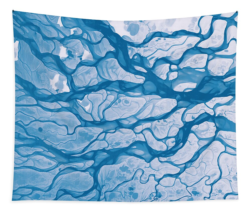 Digital Tapestry featuring the digital art Lena River Delta by Christian Pauschert