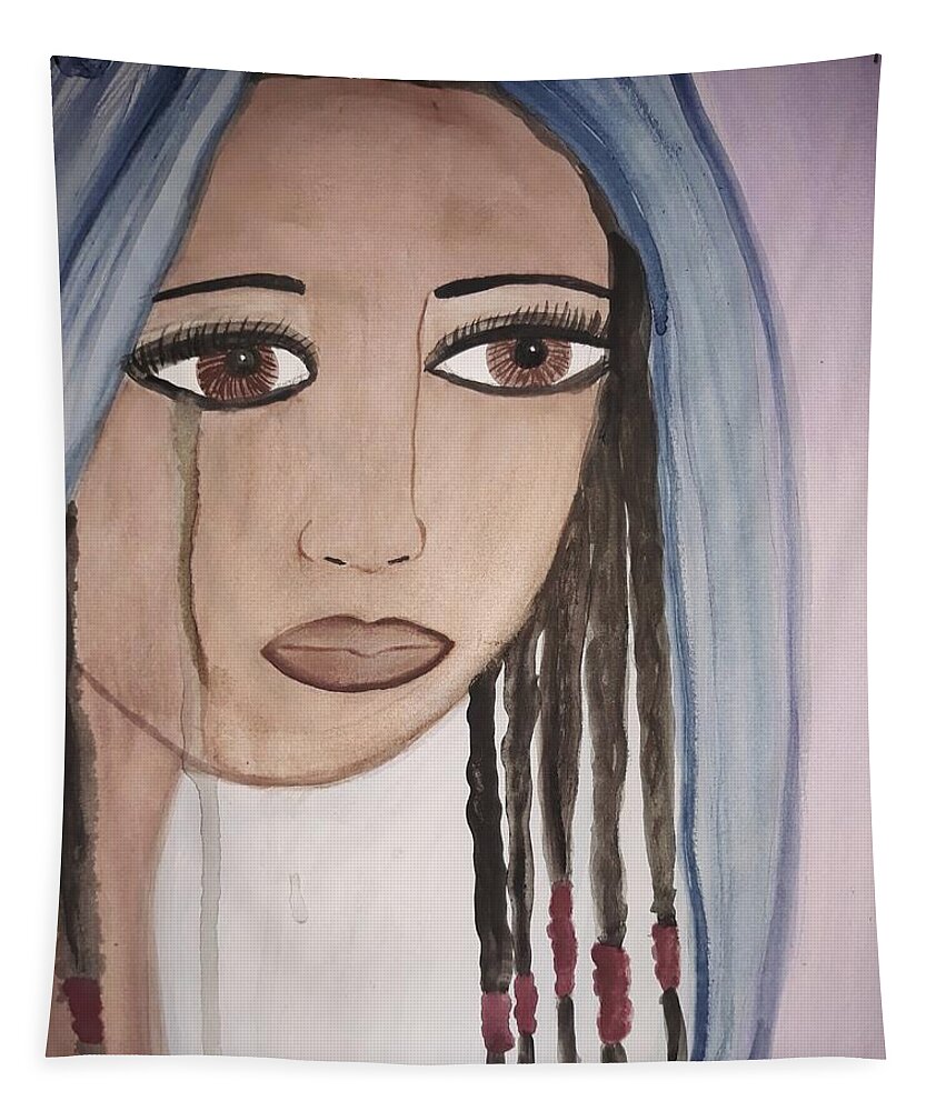 Woman Tapestry featuring the painting Let It Be 2 by Vale Anoa'i