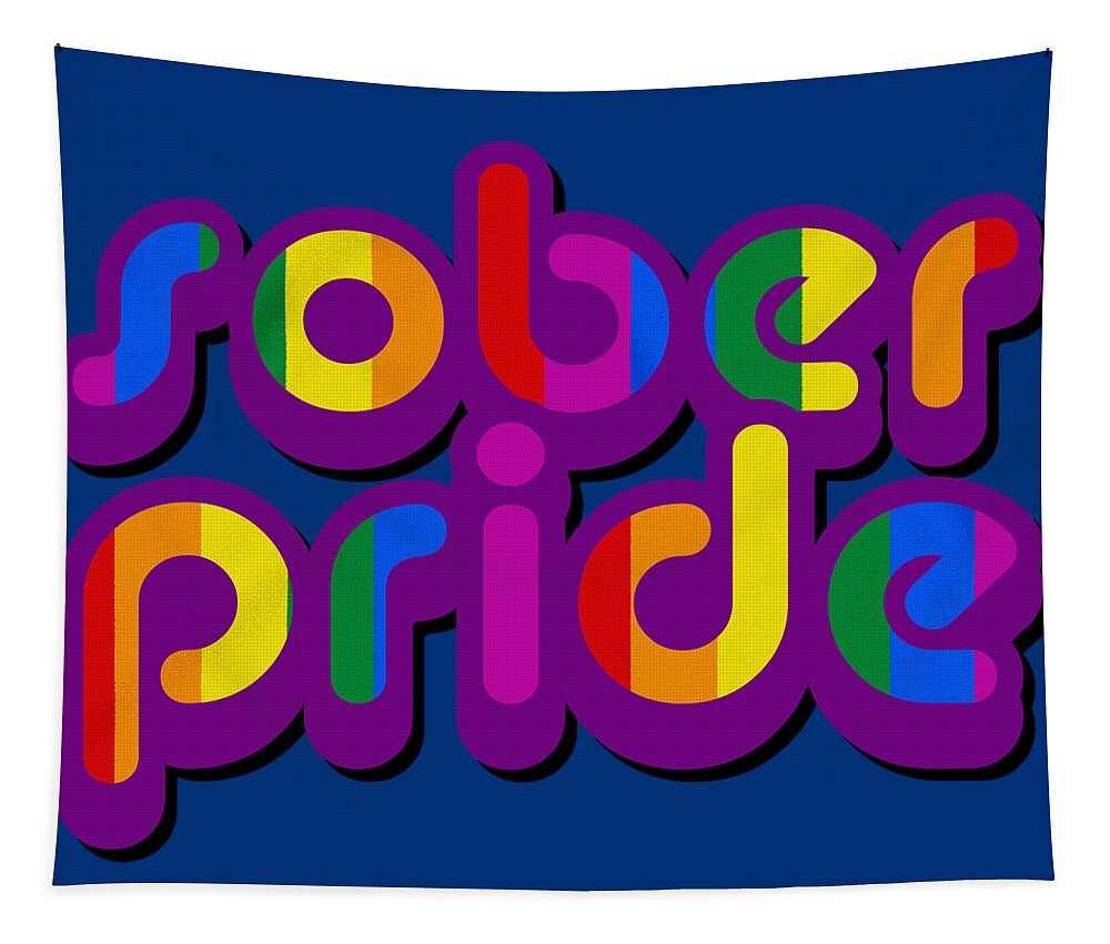 Sobriety Tapestry featuring the painting LGBT AA Symbol NA AA Logo LGBTQ Gay Pride T-Shirt by Tony Rubino