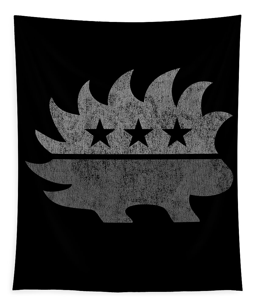 Libertarianism Tapestry featuring the digital art Libertarian Porcupine Greyed Out Tacti-Cool by Flippin Sweet Gear
