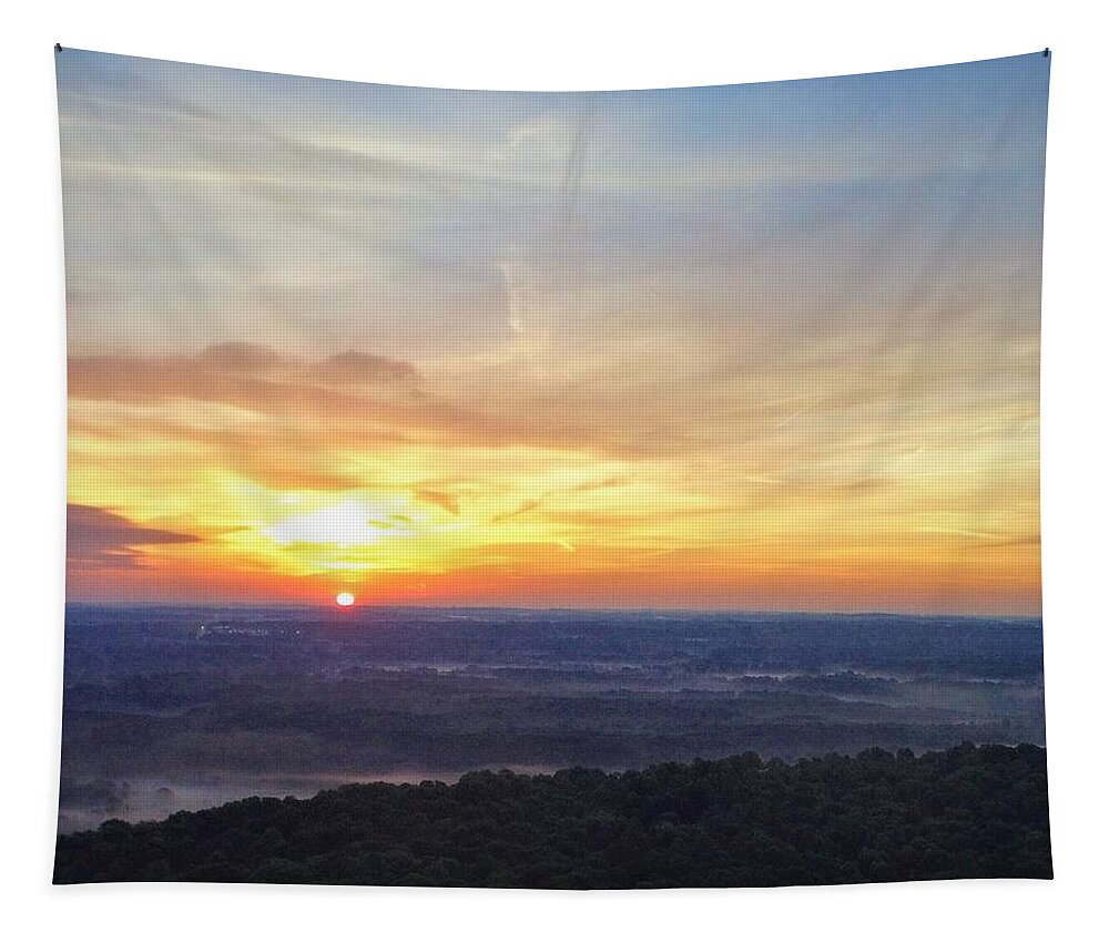  Tapestry featuring the photograph Liberty Park Sunrise by Brad Nellis