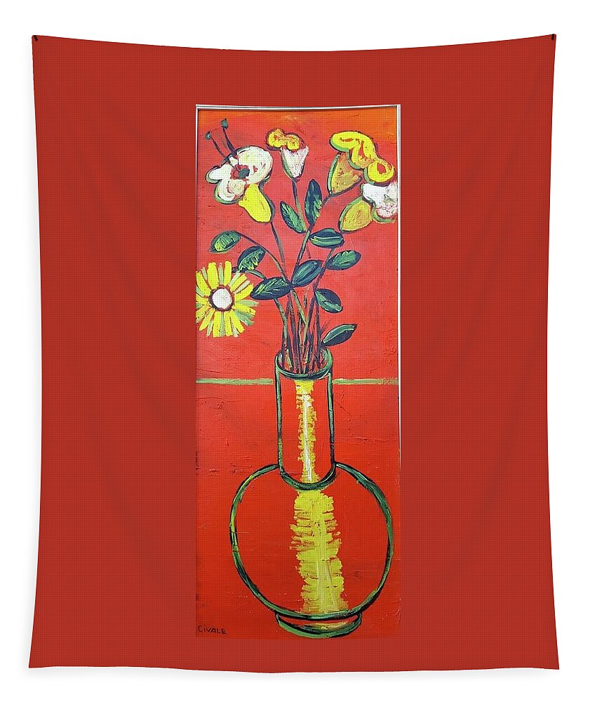 Flowers Tapestry featuring the painting Lido flower by Biagio Civale