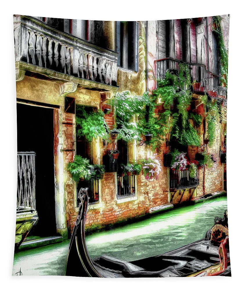 Venice Tapestry featuring the digital art Life in Venice by Pennie McCracken