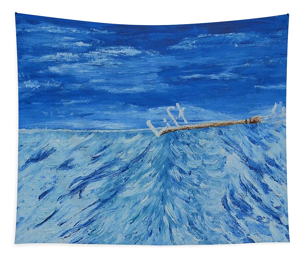 Blue Sky Tapestry featuring the painting Lift by Christina Knight