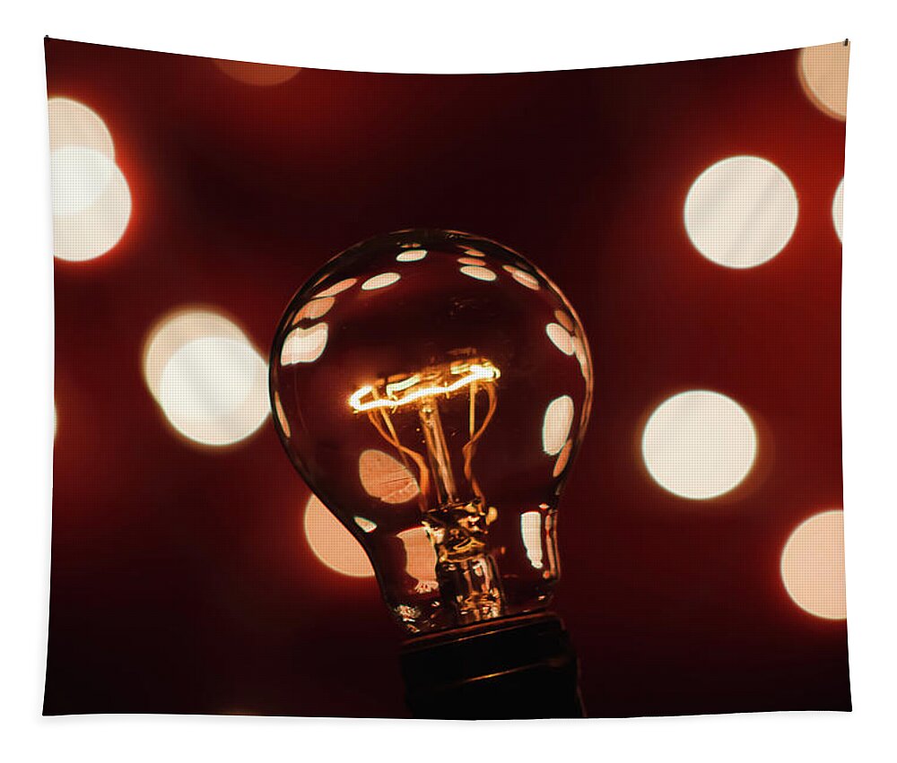 Light Bulb Tapestry featuring the photograph Light Bulb Bokeh by Gary Geddes