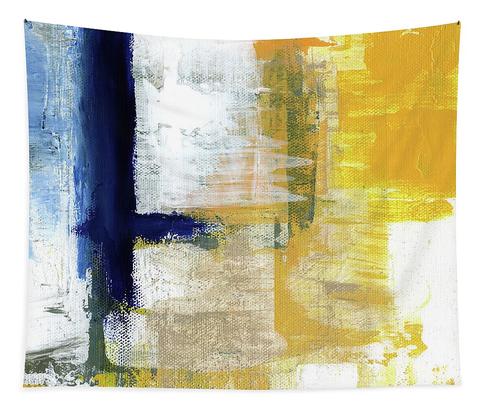 Abstract Tapestry featuring the mixed media Light Of Day 1 by Linda Woods