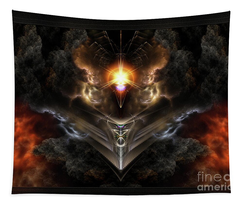 Dragons Light Tapestry featuring the digital art Light Of The Dragon Fractal Art Composition by Rolando Burbon