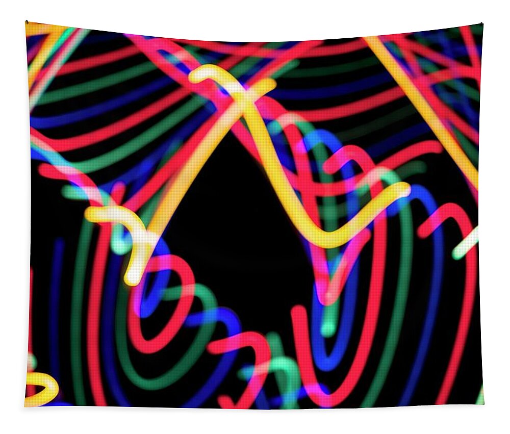 Light Tapestry featuring the photograph Light Painting - The Cave by Sean Hannon
