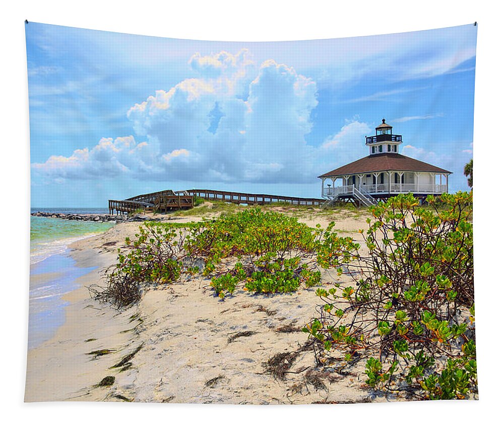 Boca Grande Tapestry featuring the photograph Lighthouse by Alison Belsan Horton
