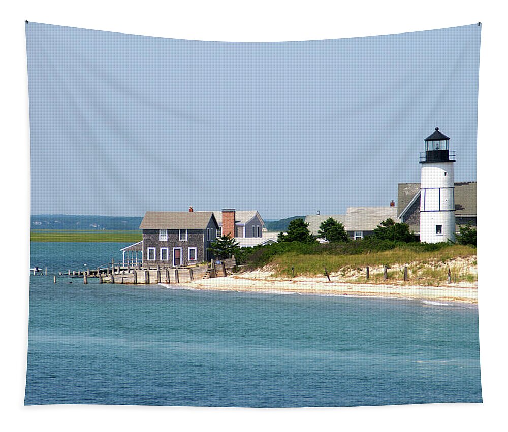 Cape Cod Tapestry featuring the photograph Lighthouse Sandy Neck by Flinn Hackett