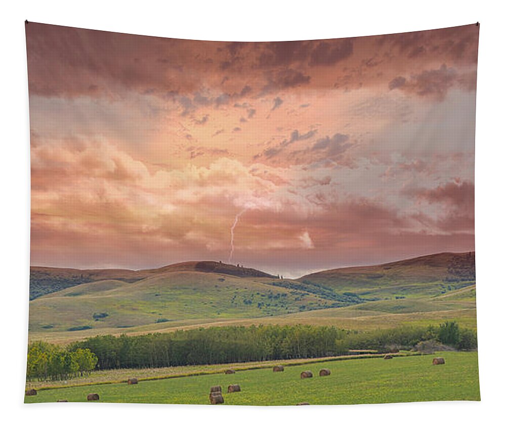 Bailes Tapestry featuring the photograph Lightning Over The Whale Back by Phil And Karen Rispin