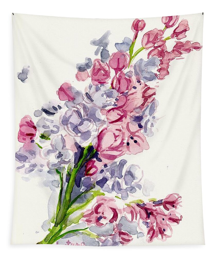 Lilac Tapestry featuring the painting Lilac Blossom by George Cret