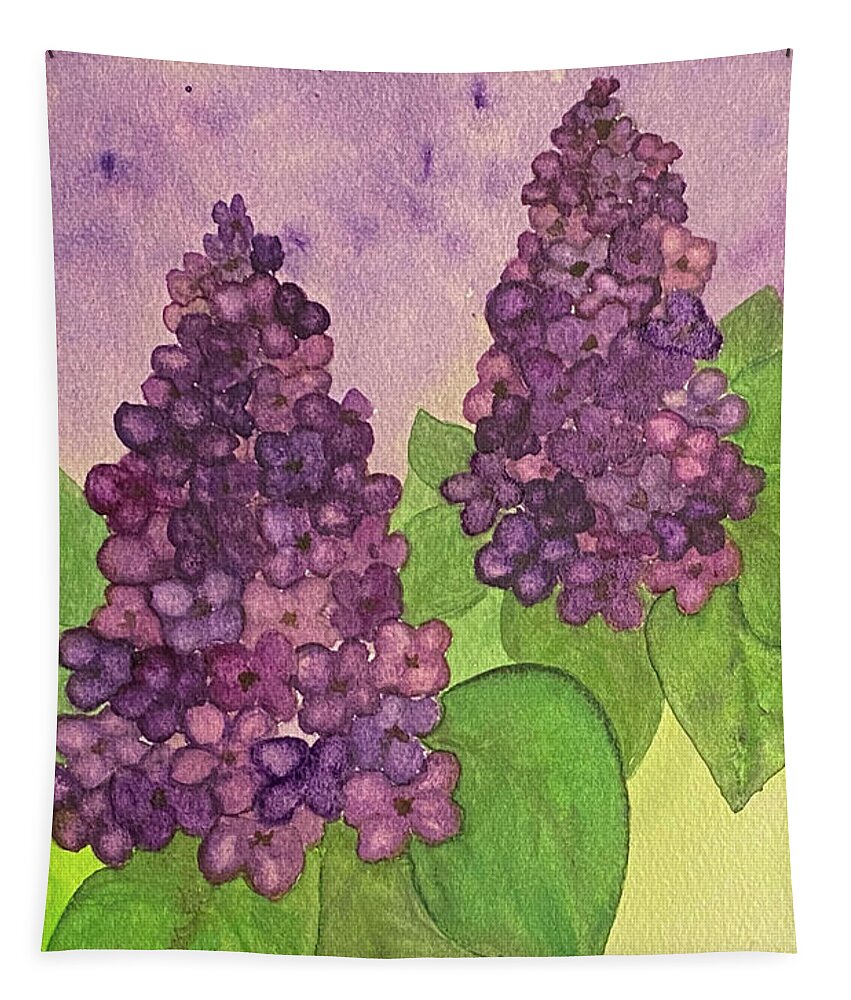 Lilacs Tapestry featuring the painting Lilacs by Lisa Neuman