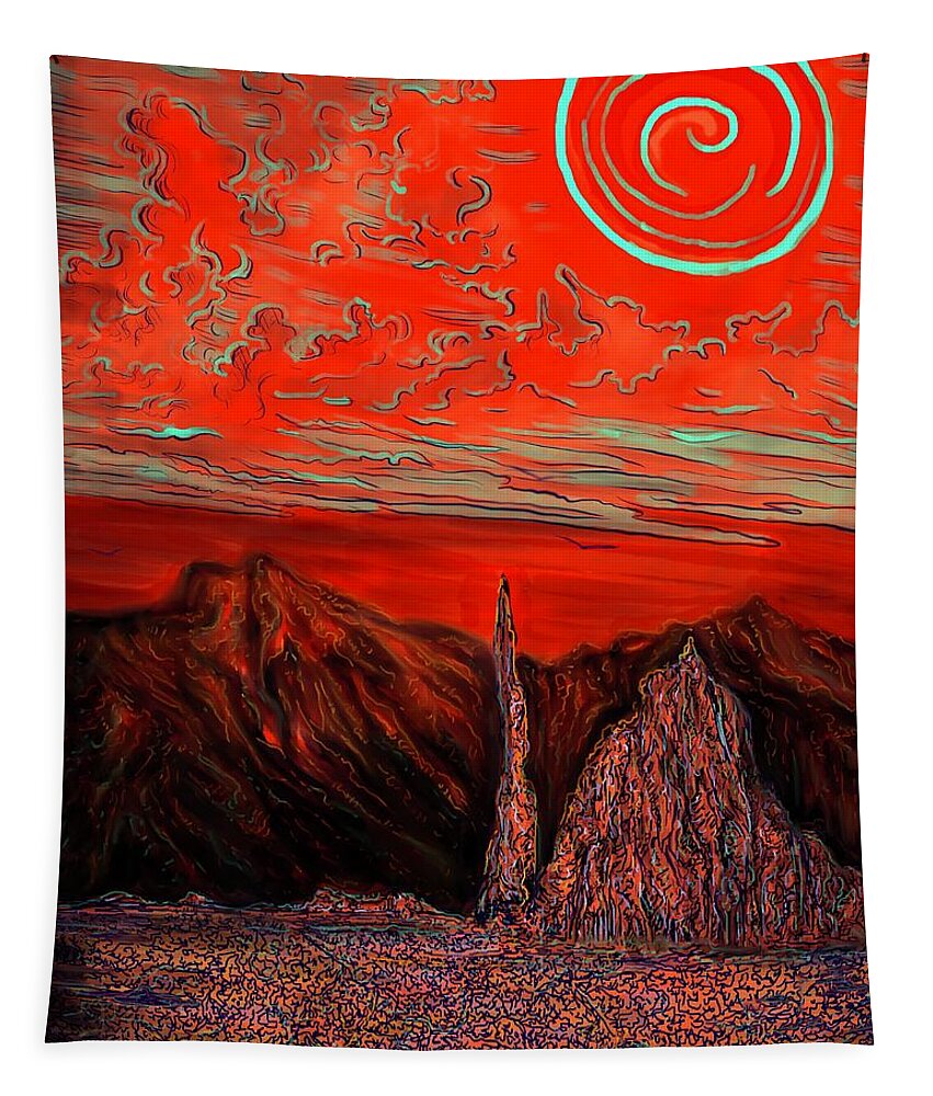 Landscape Tapestry featuring the digital art Liminal by Angela Weddle