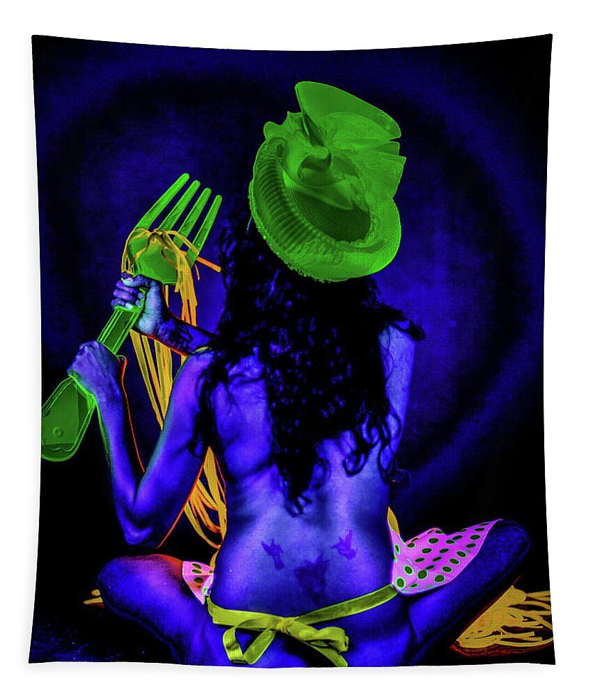 Blacklight Tapestry featuring the photograph Linguini by Jose Pagan