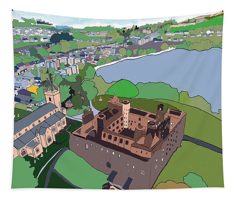 Linlithgow Tapestry featuring the digital art Linlithgow Palace by John Mckenzie