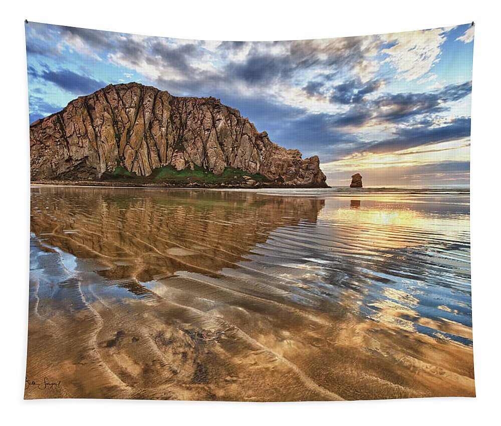 Morro Bay Tapestry featuring the photograph Liquid Gold by Beth Sargent
