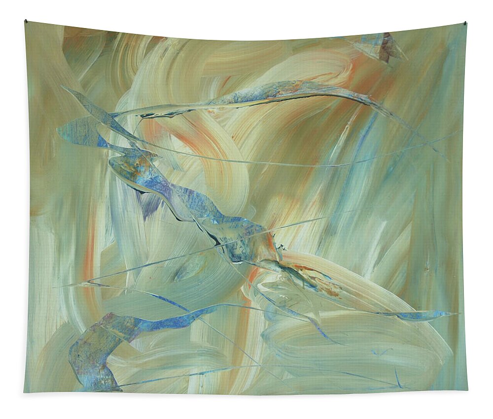 Abstract Tapestry featuring the painting Listen to the Music by Dick Richards