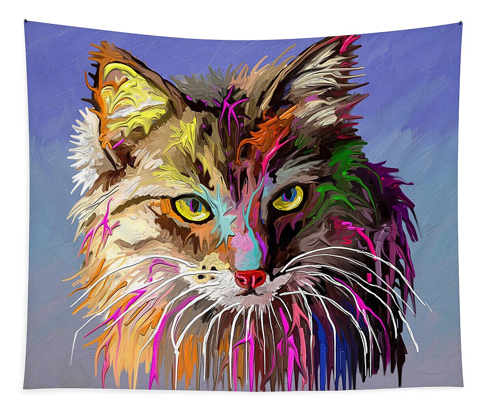 Love Tapestry featuring the painting Little Lion by Anthony Mwangi
