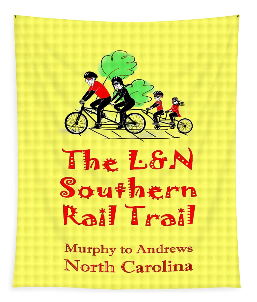 Rail Tapestry featuring the digital art LN Southern Rail Trail by Debra and Dave Vanderlaan