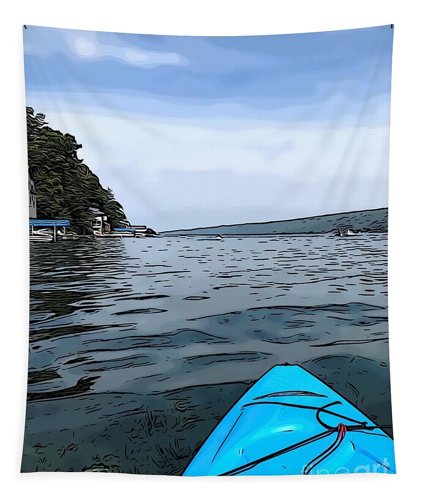 Loberfield Cottage Kayak Tapestry featuring the digital art Loberfeld Kayak by Lorraine Sanderson
