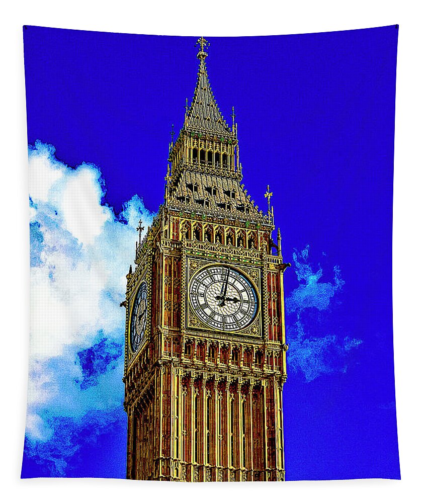 London Tapestry featuring the digital art London - Big Ben by SnapHappy Photos