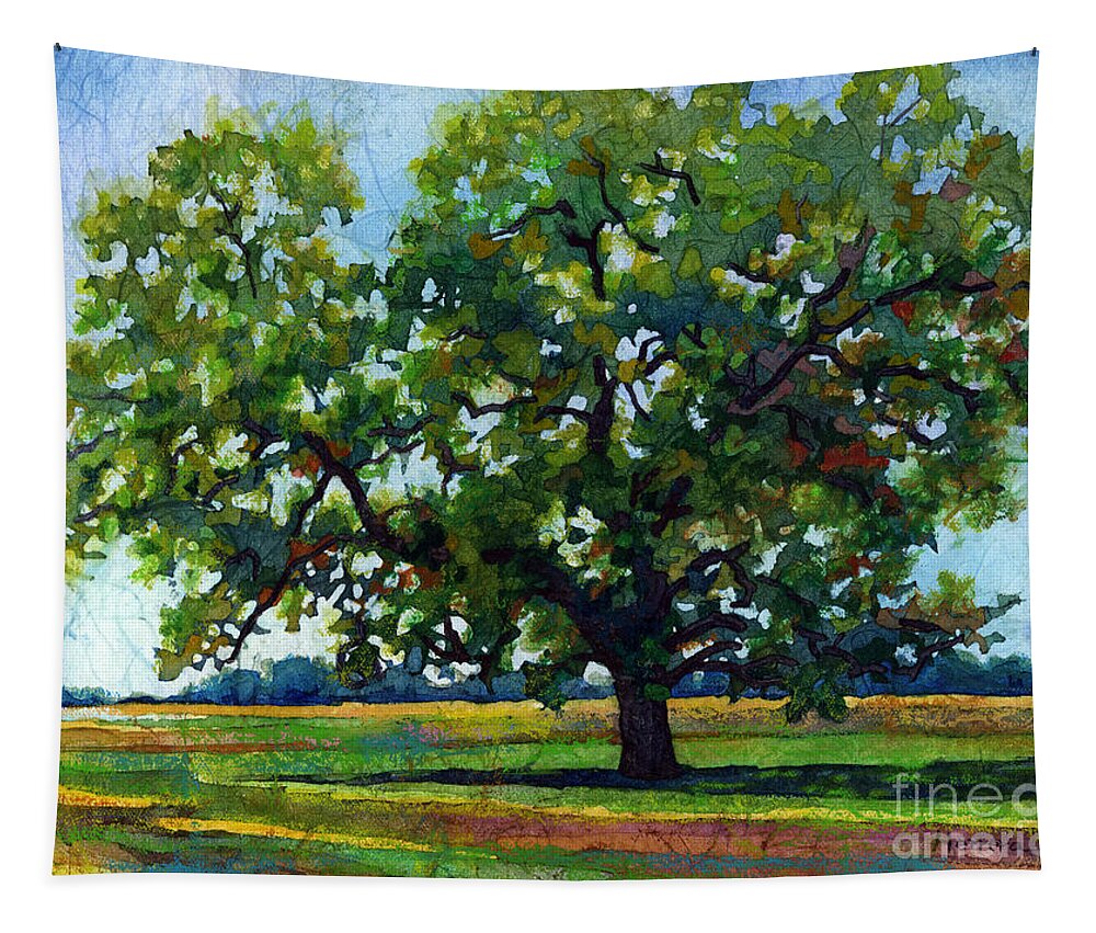 Oak Tapestry featuring the painting Lone Oak by Hailey E Herrera