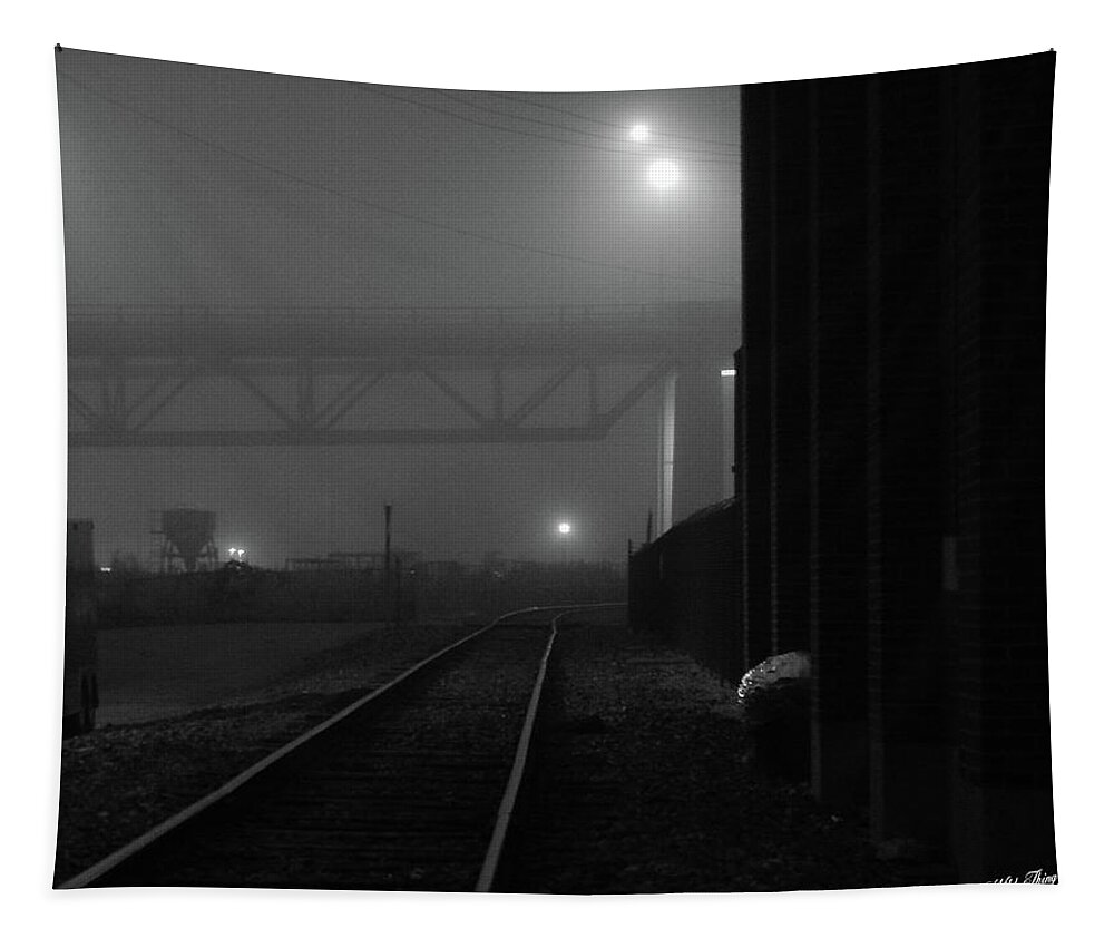Black And White Tapestry featuring the photograph Lonely Rails by Wild Thing