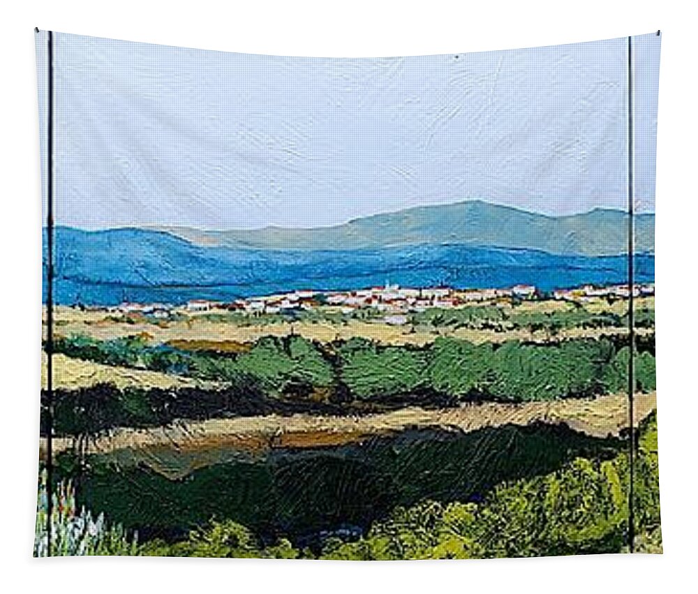 Landscape Tapestry featuring the painting Long Get Away by Allan P Friedlander