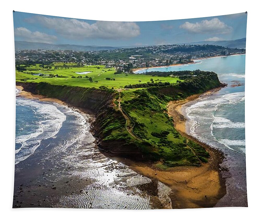 Beach Tapestry featuring the photograph Long Reef Headland No 1 by Andre Petrov