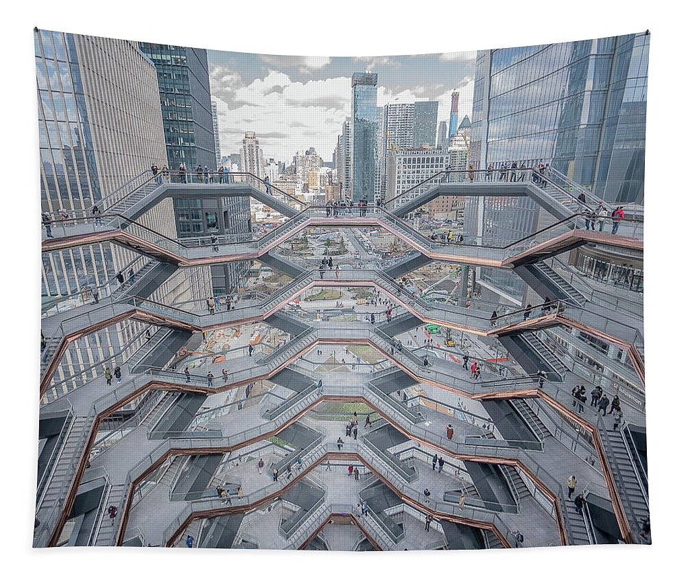 New York City Tapestry featuring the photograph Looking Uptown from Hudson Yards by Sylvia Goldkranz