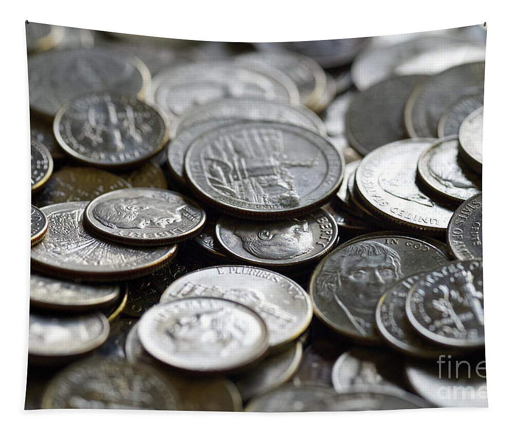 Coins Tapestry featuring the photograph Loose Change by Phil Perkins
