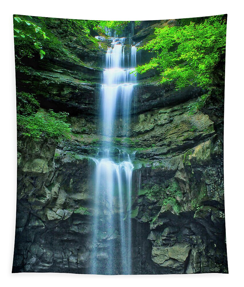 Pete Nunweiler; Nunweiler; Nunweiler Photography; Canon; Photography; Canon Rebel 70d; Lost Creek Falls; Waterfalls; Tennessee; Sparta Tapestry featuring the photograph Lost Creek Falls by Nunweiler Photography