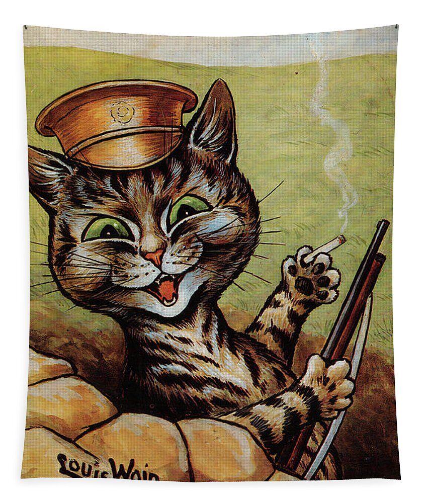 Louis Wain Cat Print - Vintage Flower Cat Art Print for Cat Lovers Wood  Print by Kithara Studio - Pixels